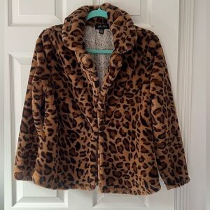 Faux fur leopard jacket